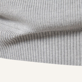 St. Martin Co Grey Ribbed Quarter-Zip Contrast Collar — detail view