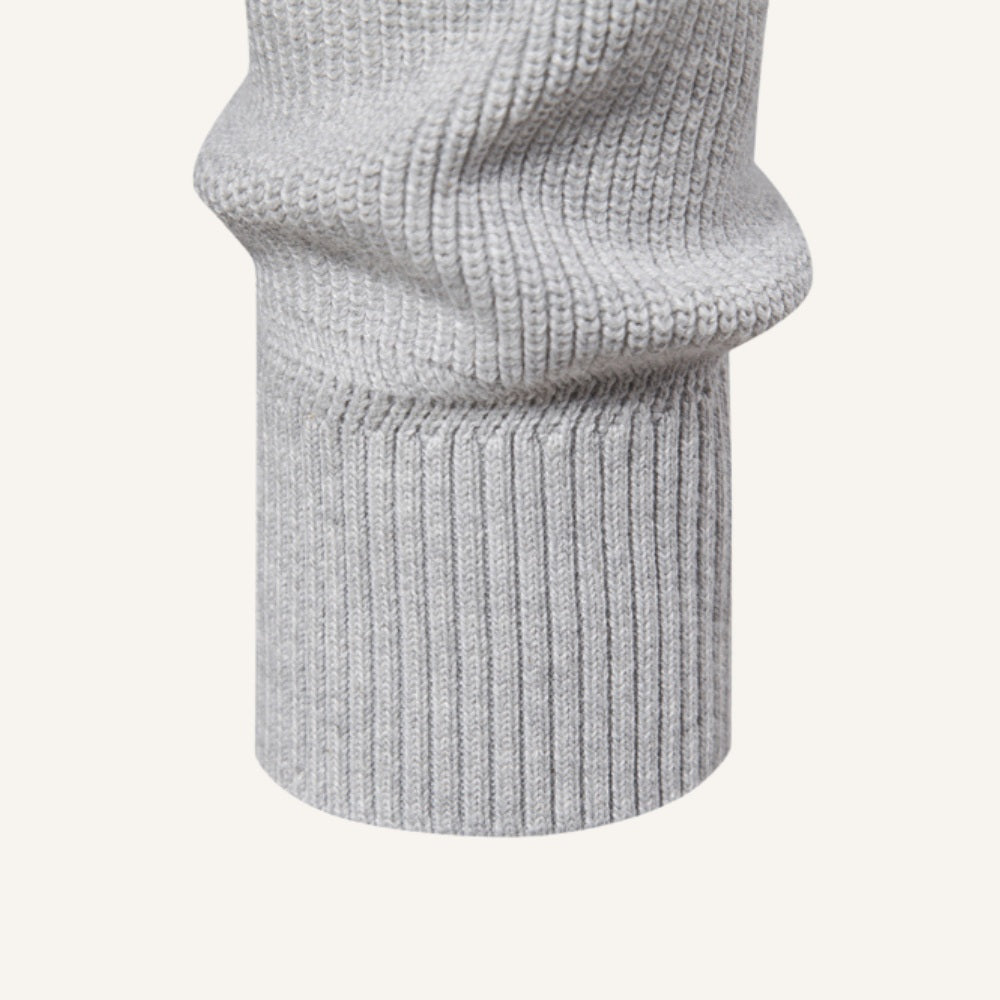 St. Martin Co Grey Ribbed Quarter-Zip Contrast Collar — detail view