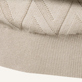 St. Martin Co Oatmeal Diamond-Knit Crew Neck Sweater — detail view