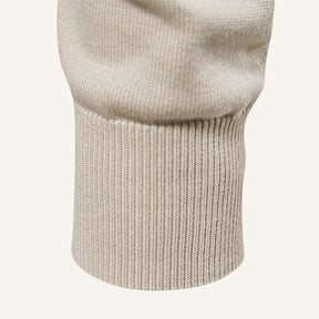 St. Martin Co Oatmeal Diamond-Knit Crew Neck Sweater — detail view