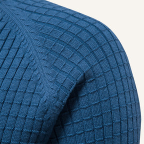 St. Martin Co Teal Waffle-Knit Raglan Crew Sweater — detail view