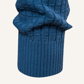 St. Martin Co Teal Waffle-Knit Raglan Crew Sweater — detail view