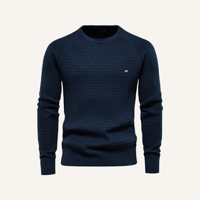 St. Martin Co Teal Waffle-Knit Raglan Crew Sweater — detail view