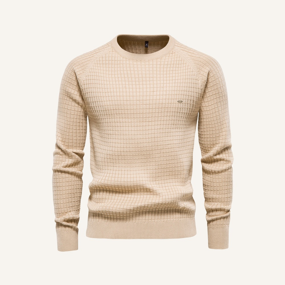 St. Martin Co Teal Waffle-Knit Raglan Crew Sweater — detail view