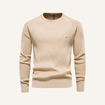 St. Martin Co Teal Waffle-Knit Raglan Crew Sweater — detail view