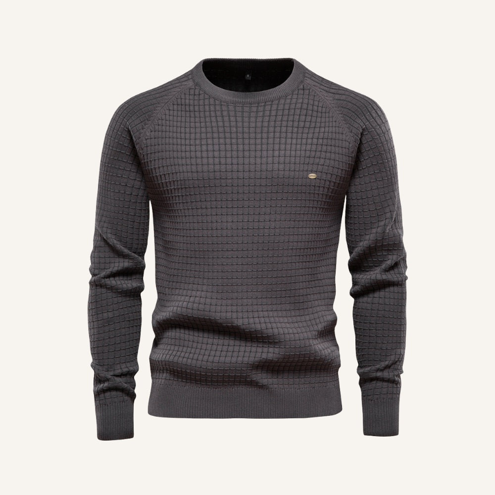 St. Martin Co Teal Waffle-Knit Raglan Crew Sweater — detail view
