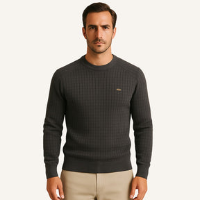 St. Martin Co Teal Waffle-Knit Raglan Crew Sweater — detail view