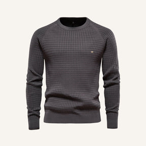 St. Martin Co Teal Waffle-Knit Raglan Crew Sweater — detail view