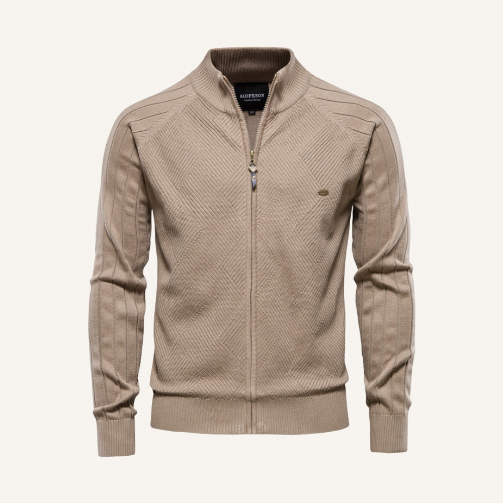 St. Martin Co Teal Full-Zip Textured Knit Cardigan — lifestyle view
