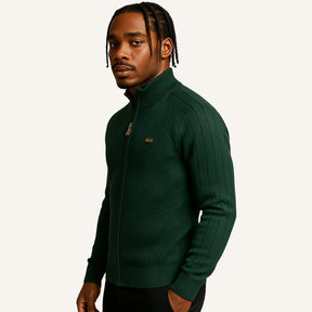 St. Martin Co Teal Full-Zip Textured Knit Cardigan — detail view