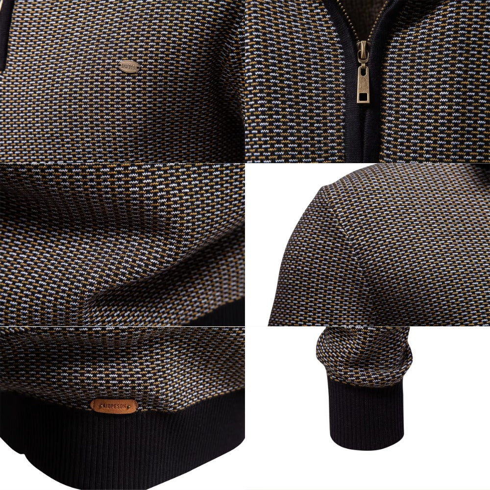 St. Martin Co Flecked Quarter-Zip with Contrast Trim — detail view