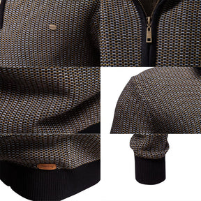 St. Martin Co Flecked Quarter-Zip with Contrast Trim — detail view