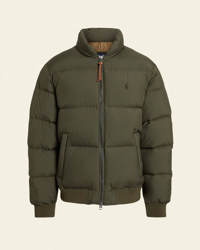 St. Martin Co RL Chalk Ripstop Quilted Zip Jacket — detail view