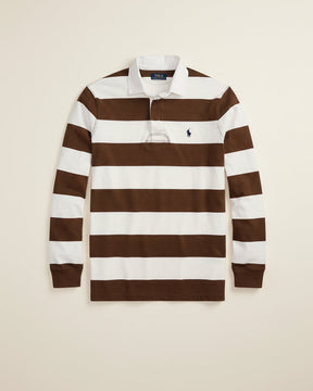 St. Martin Co RL Hooped Cotton Rugby Collar Shirt — lifestyle view
