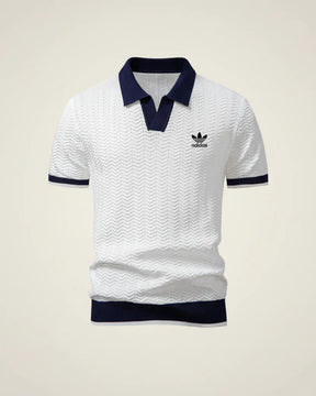 St. Martin Co AD Court Knit Open-Collar Polo Shirt — detail view