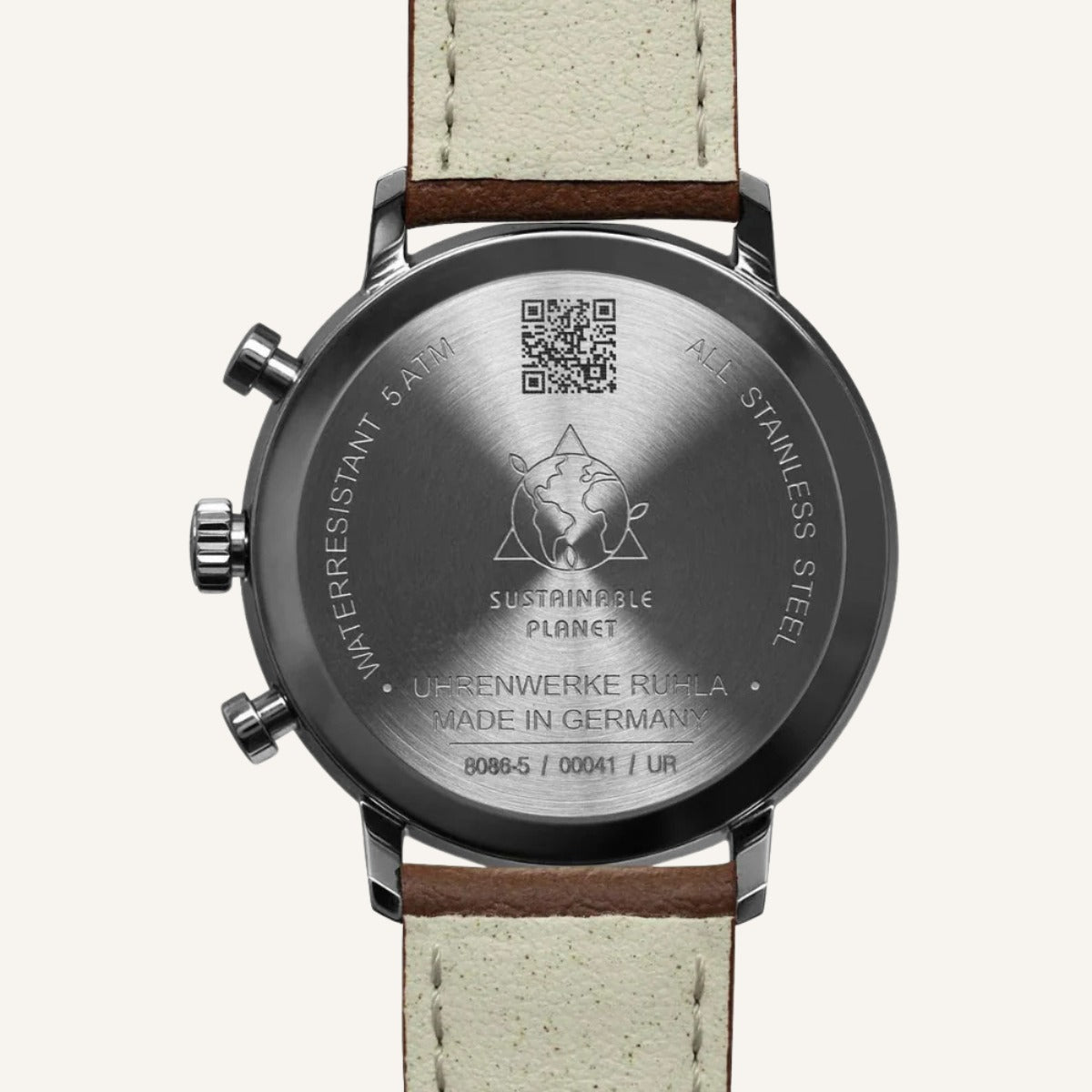 St. Martin Co Ivory Dial Chronograph on Tan Leather — lifestyle view