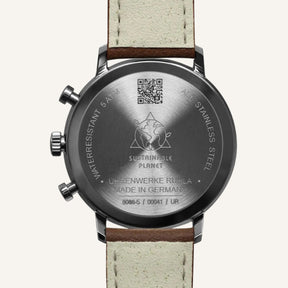 St. Martin Co Ivory Dial Chronograph on Tan Leather — lifestyle view