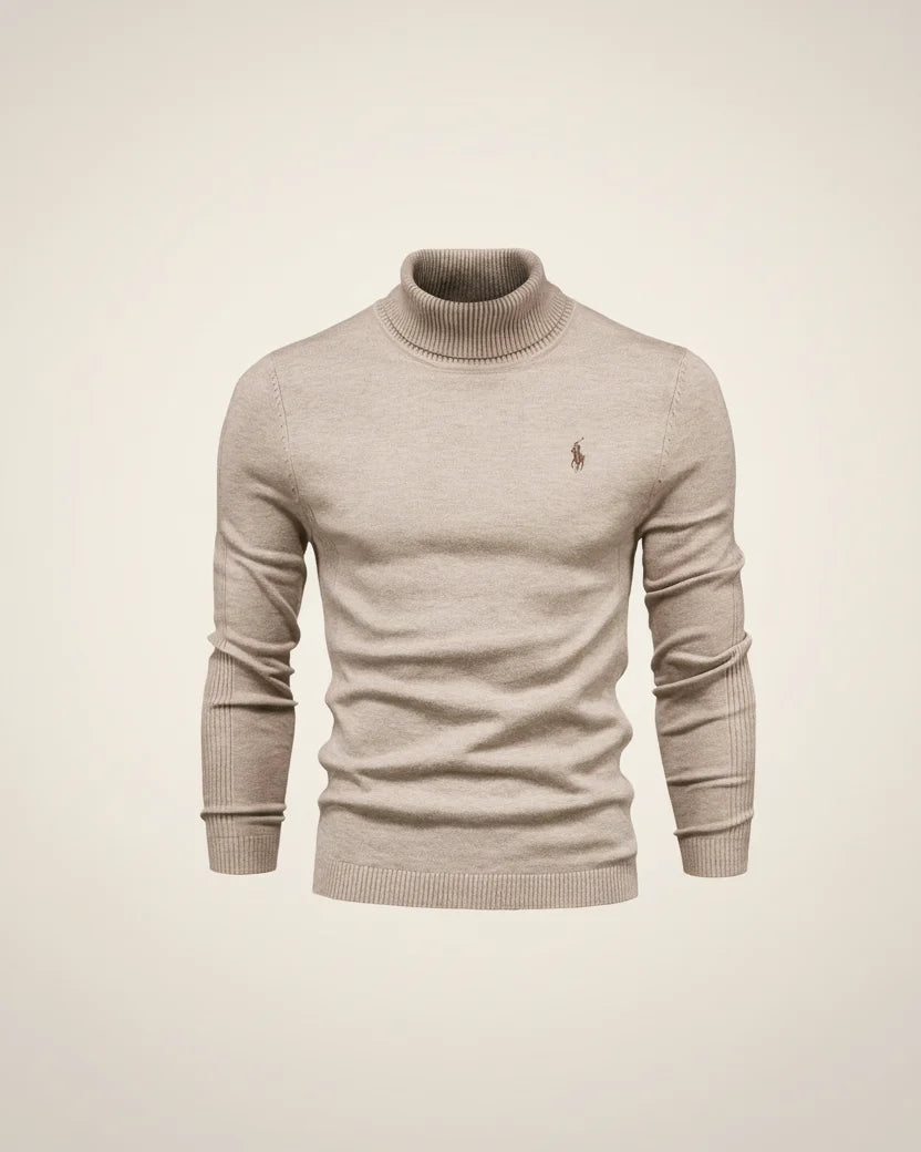 St. Martin Co RL Oatmeal Roll-Neck Knit Sweater — lifestyle view