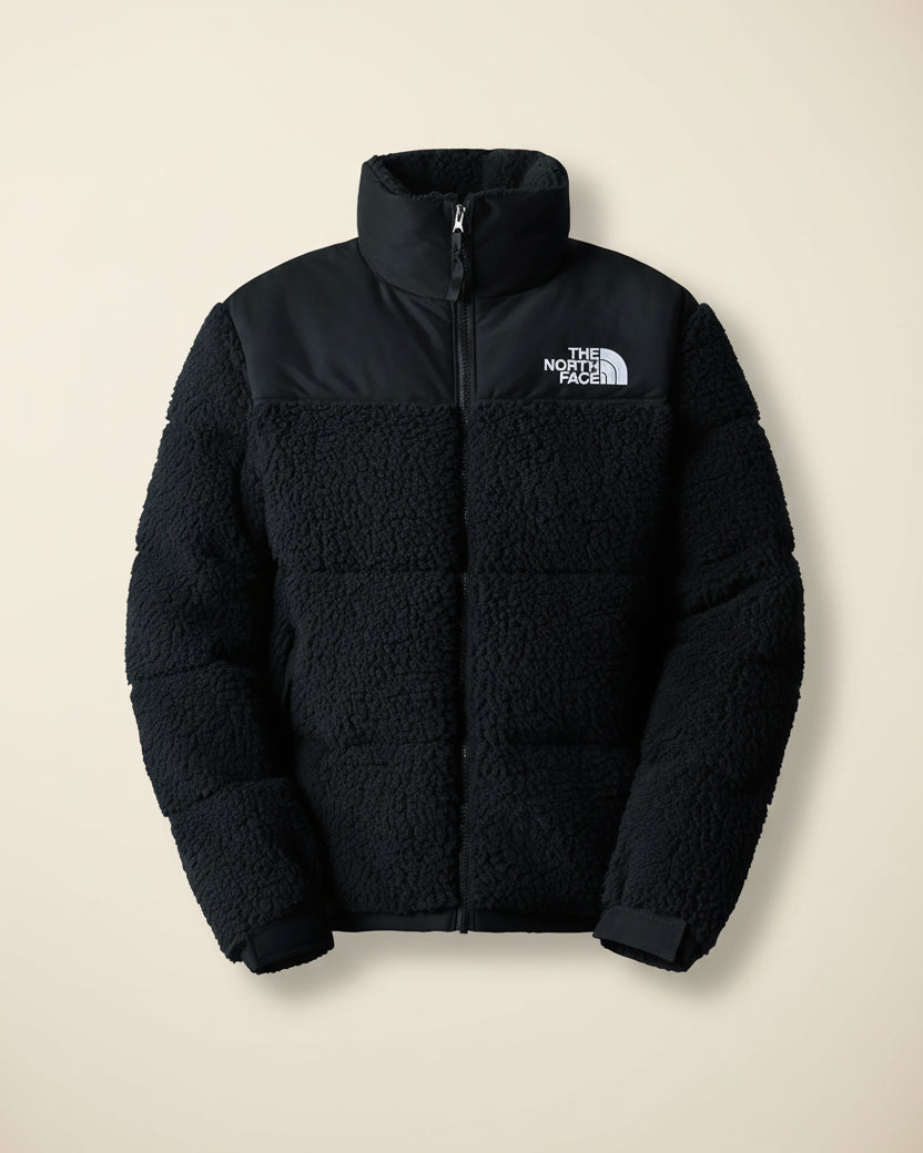 St. Martin Co TNF Black Sherpa Quilted Zip Jacket — detail view