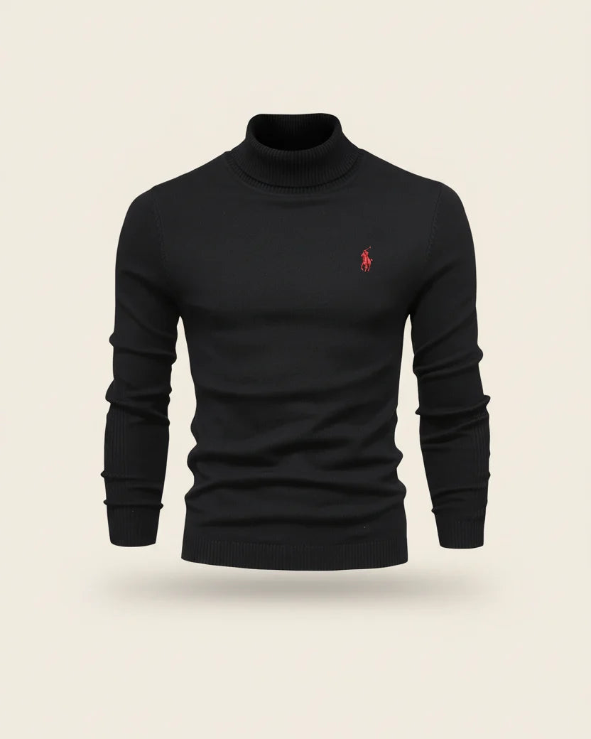 St. Martin Co RL Oatmeal Roll-Neck Knit Sweater — detail view