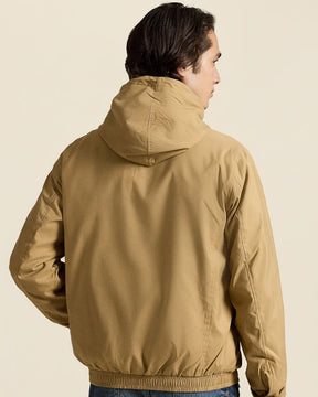 St. Martin Co RL Tan Hooded Cotton Twill Zip Jacket — detail view
