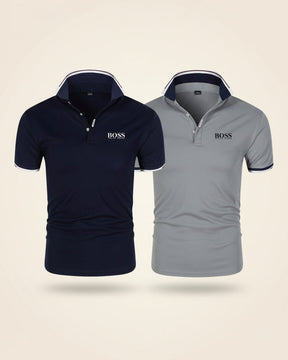 St. Martin Co HB Crimson Tipped Piqué Polo Shirt — detail view