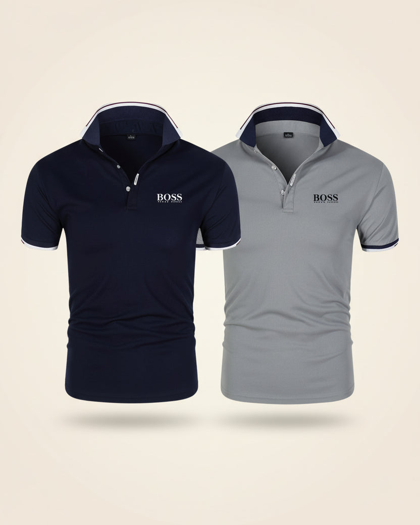 St. Martin Co HB Crimson Tipped Piqué Polo Shirt — detail view