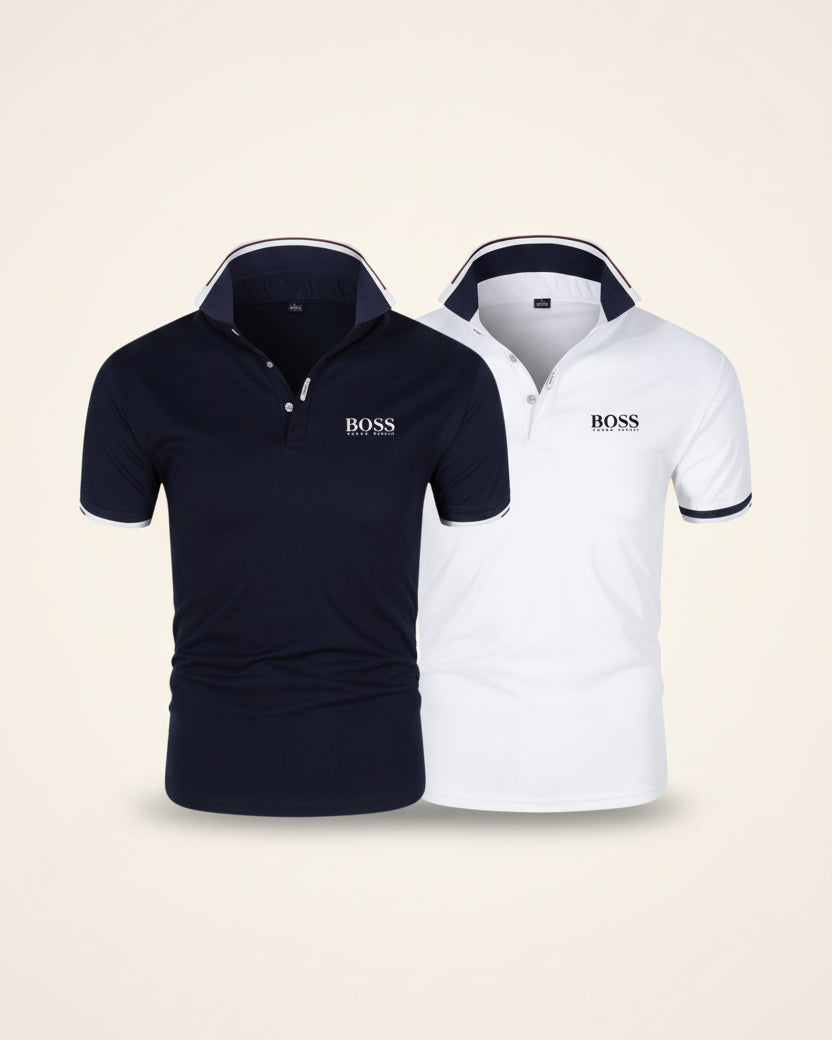 St. Martin Co HB Crimson Tipped Piqué Polo Shirt — detail view