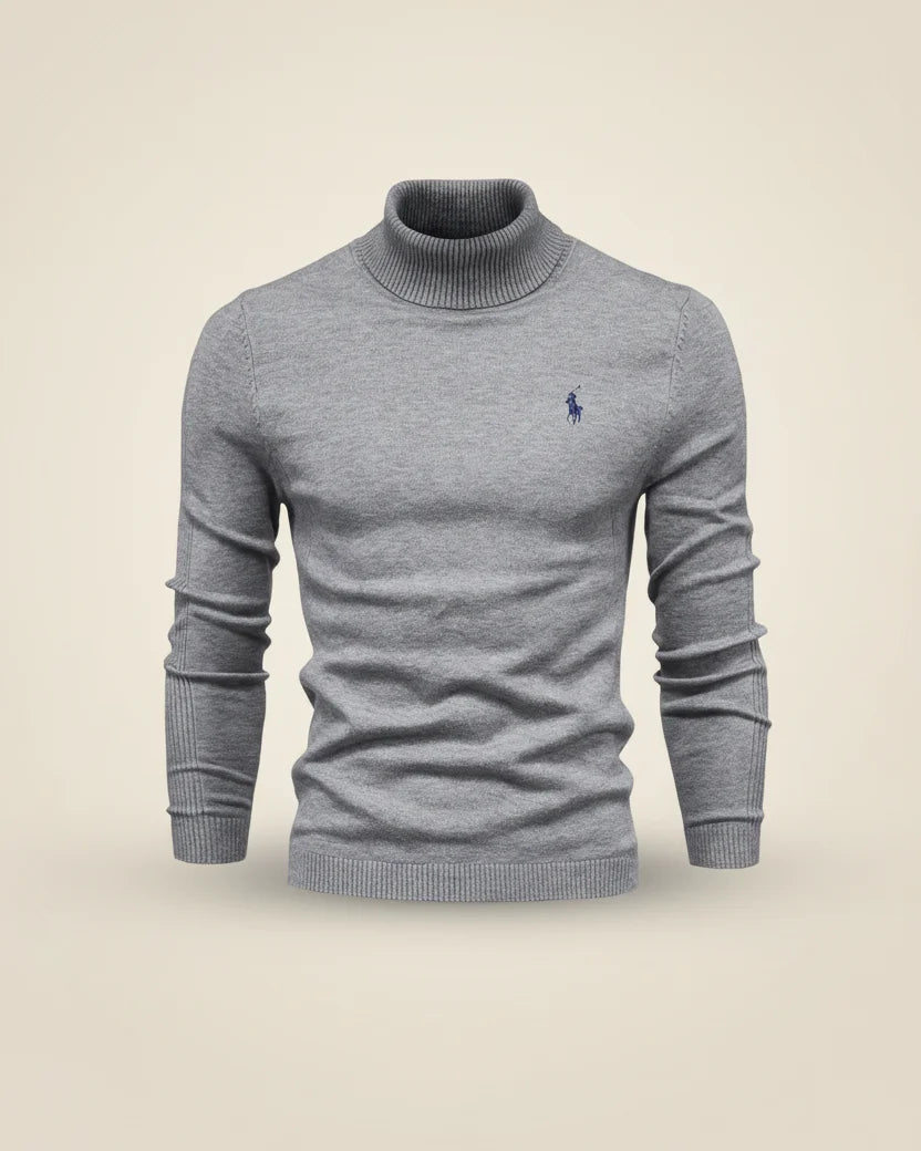 St. Martin Co RL Oatmeal Roll-Neck Knit Sweater — back view