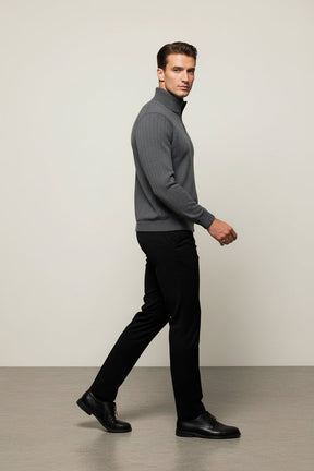 St. Martin Co HB Navy Ribbed Quarter-Zip Knit — detail view