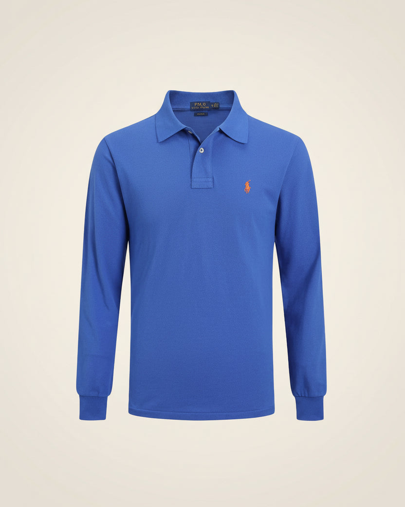 St. Martin Co RL Black Long-Sleeve Knit Polo — detail view