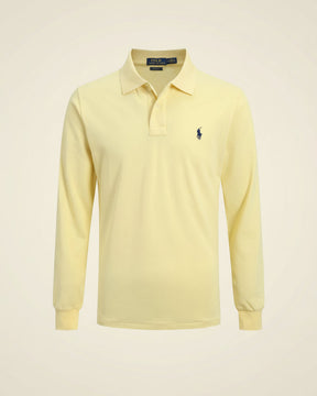 St. Martin Co RL Black Long-Sleeve Knit Polo — detail view