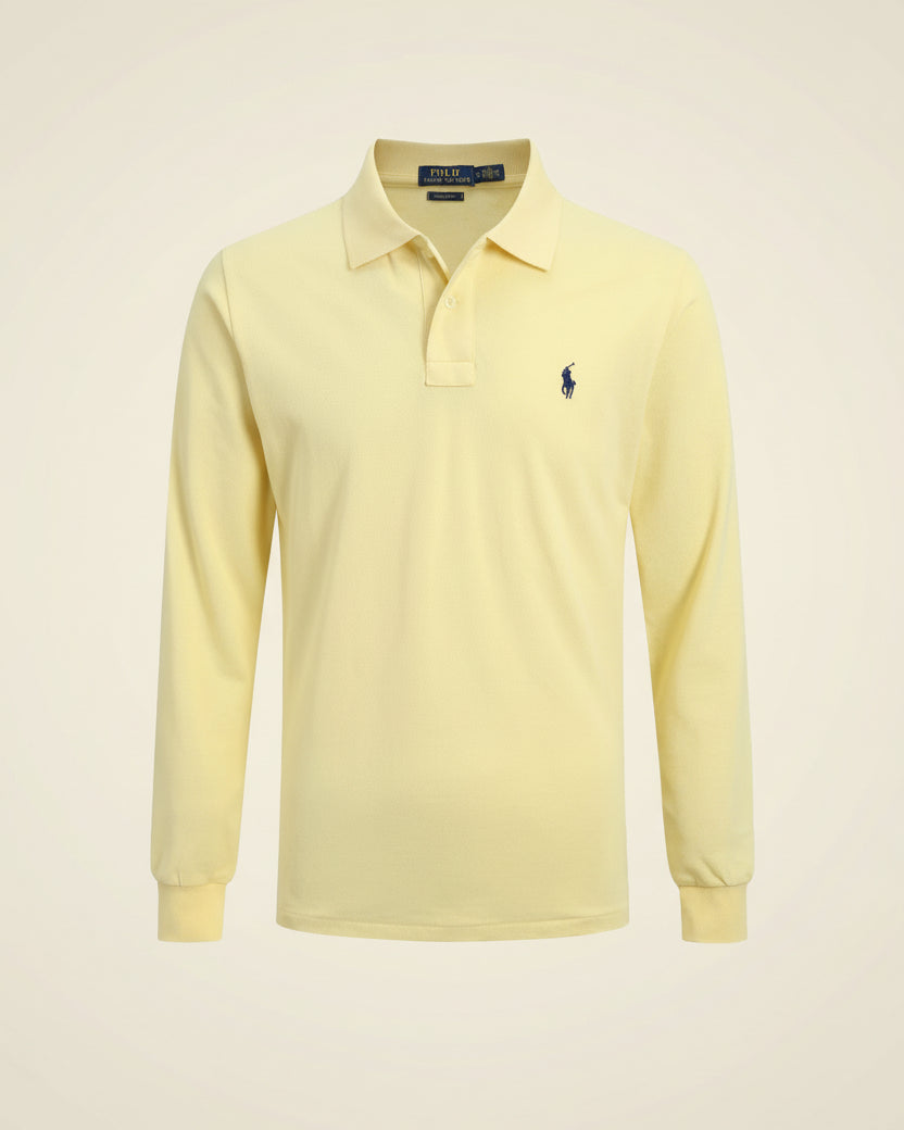 St. Martin Co RL Black Long-Sleeve Knit Polo — detail view