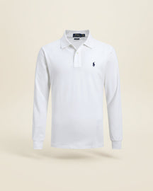 St. Martin Co RL Black Long-Sleeve Knit Polo — detail view