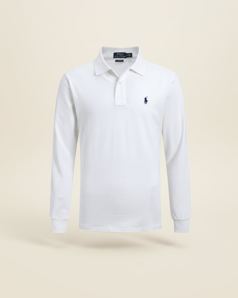 St. Martin Co RL Black Long-Sleeve Knit Polo — detail view