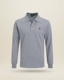 St. Martin Co RL Black Long-Sleeve Knit Polo — detail view