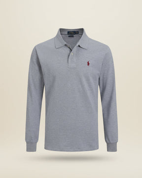 St. Martin Co RL Black Long-Sleeve Knit Polo — detail view