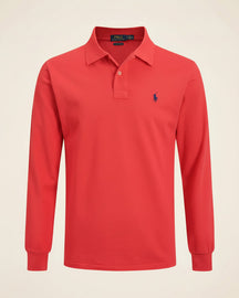 St. Martin Co RL Black Long-Sleeve Knit Polo — detail view