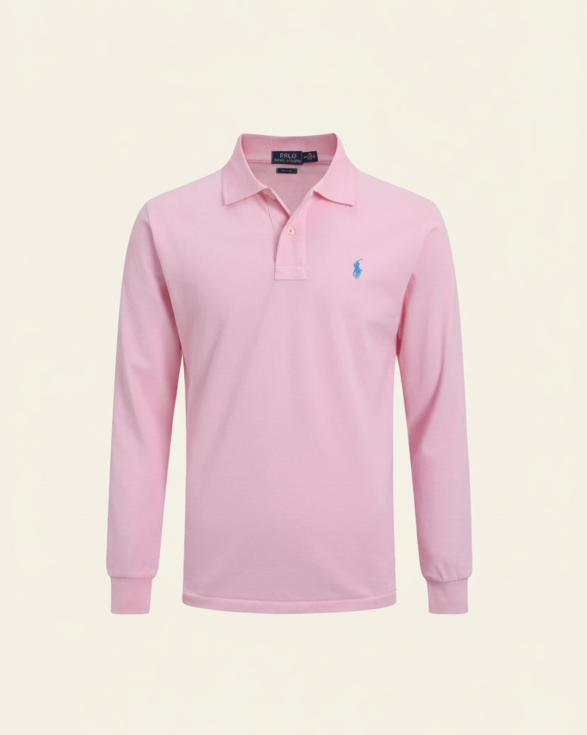 St. Martin Co RL Black Long-Sleeve Knit Polo — detail view