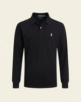 St. Martin Co RL Black Long-Sleeve Knit Polo — detail view