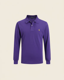 St. Martin Co RL Black Long-Sleeve Knit Polo — lifestyle view