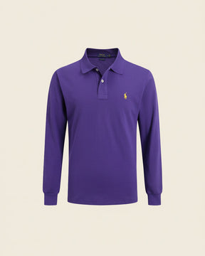 St. Martin Co RL Black Long-Sleeve Knit Polo — lifestyle view