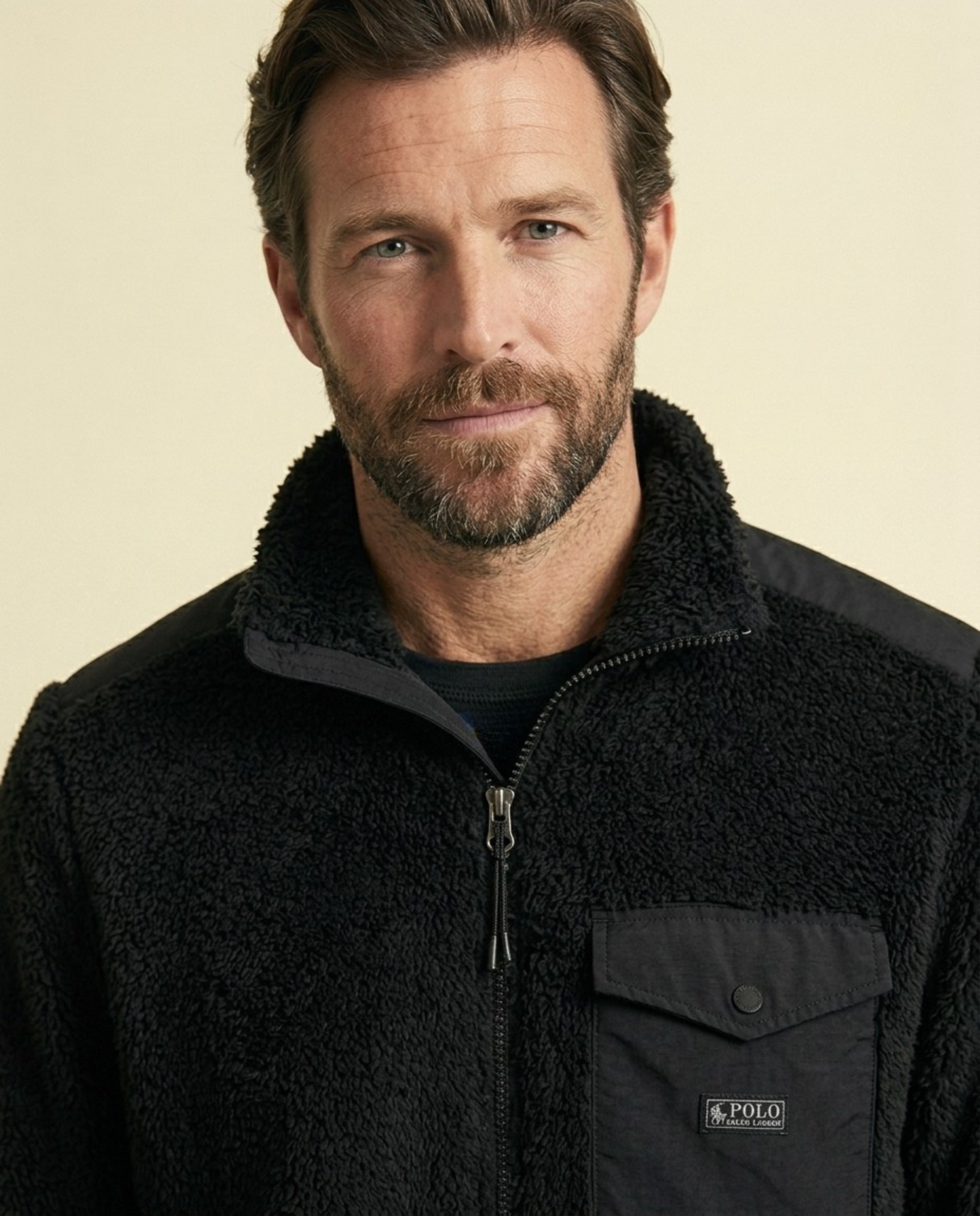 St. Martin Co RL Sherpa Full-Zip Fleece Jacket Black — side view