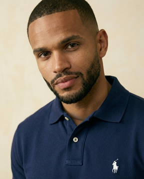 St. Martin Co RL Navy Piqué Short Sleeve Polo — detail view