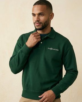 St. Martin Co RL Forest Polo Collar Fleece Sweatshirt — lifestyle view