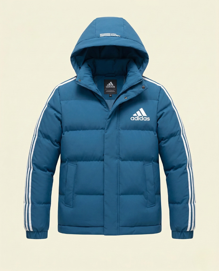 St. Martin Co AD Teal Hooded Quilted Puffer Jacket — detail view