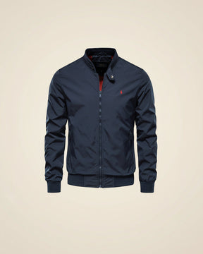 St. Martin Co Black Bomber Jacket Mustard-Lined Shell — side view