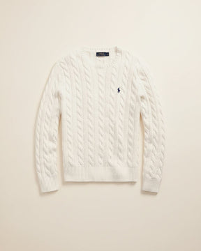 St. Martin Co RL Navy Cable Crew Knit — lifestyle view