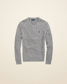 St. Martin Co RL Navy Cable Crew Knit — detail view