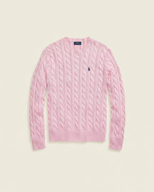 St. Martin Co RL Navy Cable Crew Knit — detail view